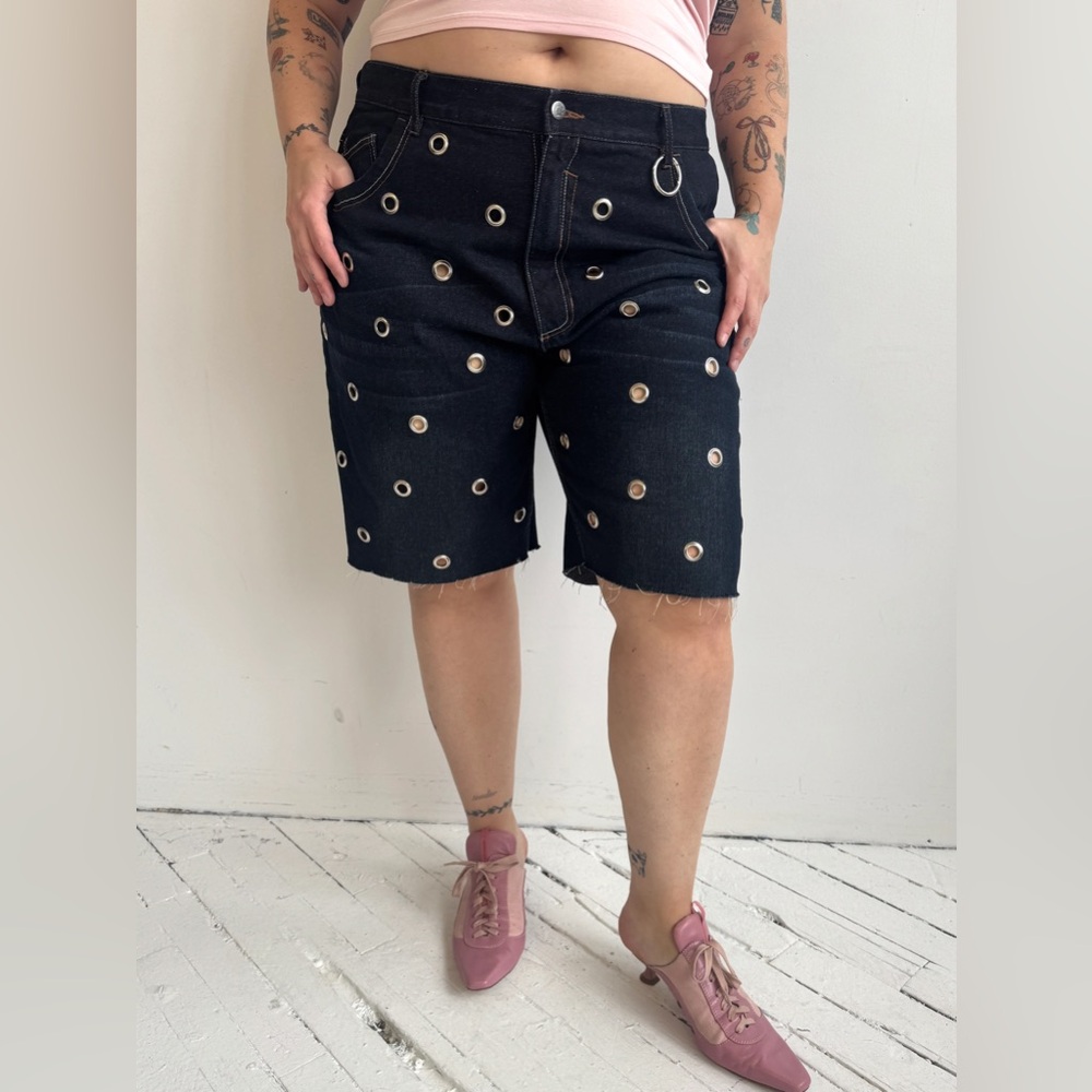 berriez x shop journal up-cycled grommet shorts